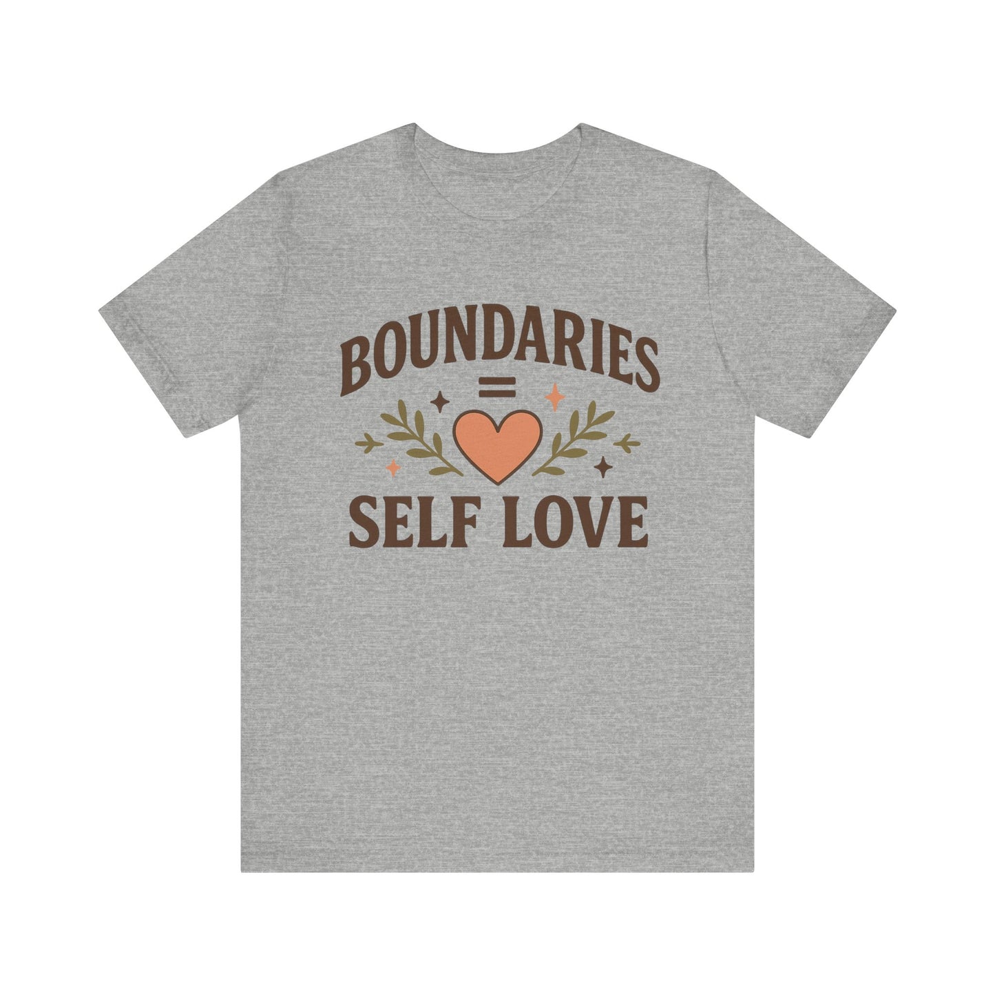 Self Love Boundaries Tee, Unisex Short Sleeve Shirt, Positive Vibe T-Shirt, Gift for Mental Health Awareness, Affirmation Top