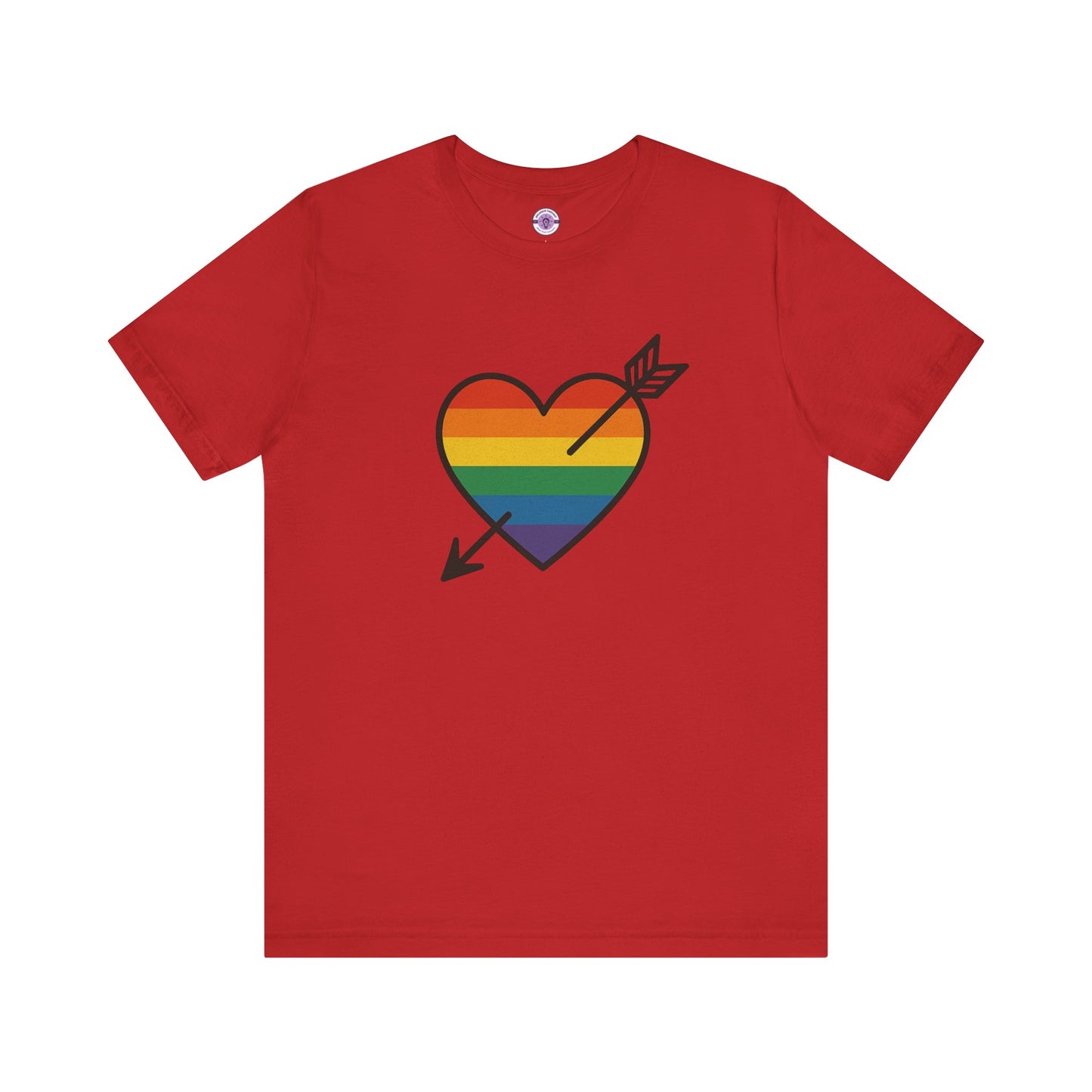 Rainbow Heart Pride Shirt, LGBTQ+ Love Arrow Tee, Queer Affirmation T-Shirt, Minimalist Pride Graphic, Comfort Colors Inclusive Top