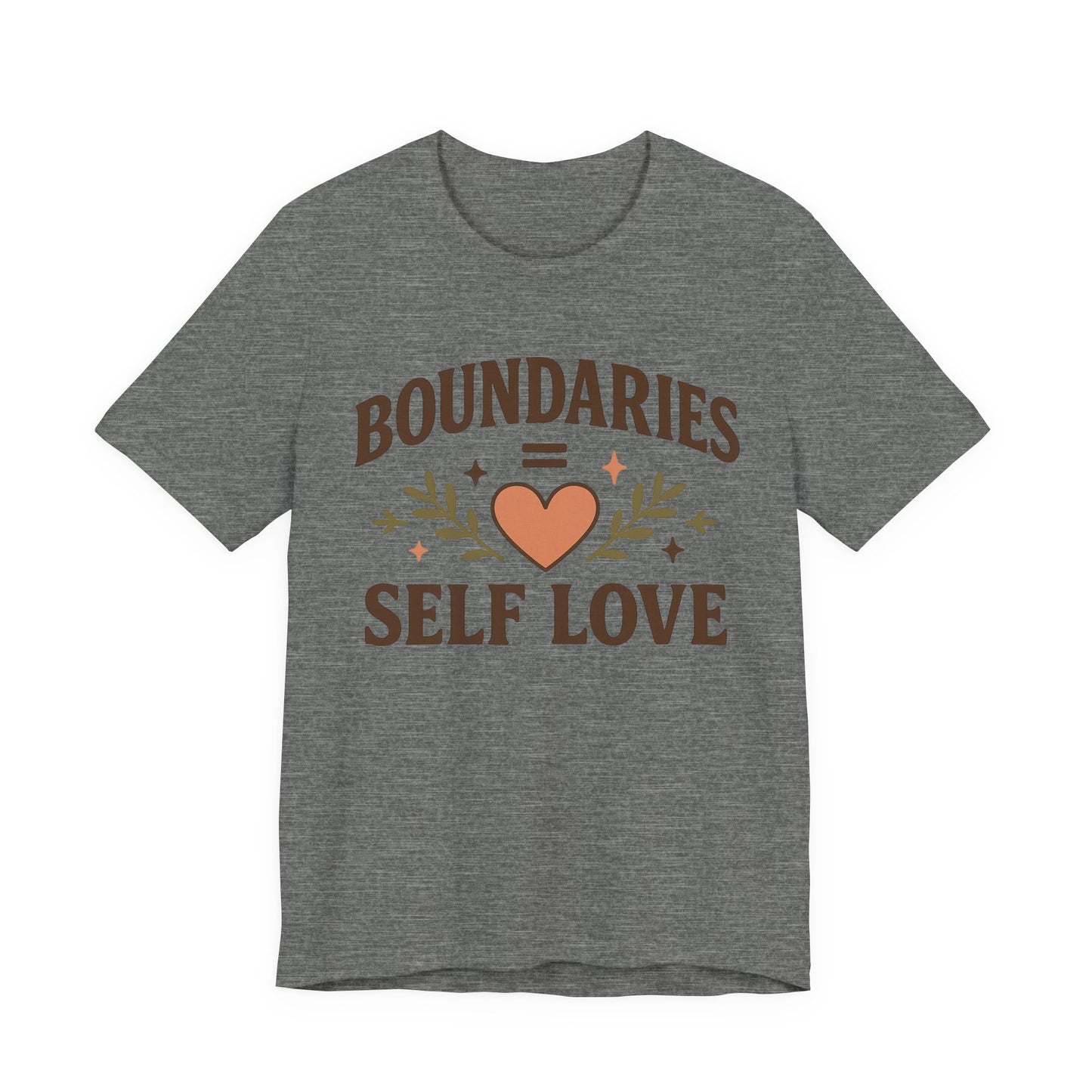 Self Love Boundaries Tee, Unisex Short Sleeve Shirt, Positive Vibe T-Shirt, Gift for Mental Health Awareness, Affirmation Top