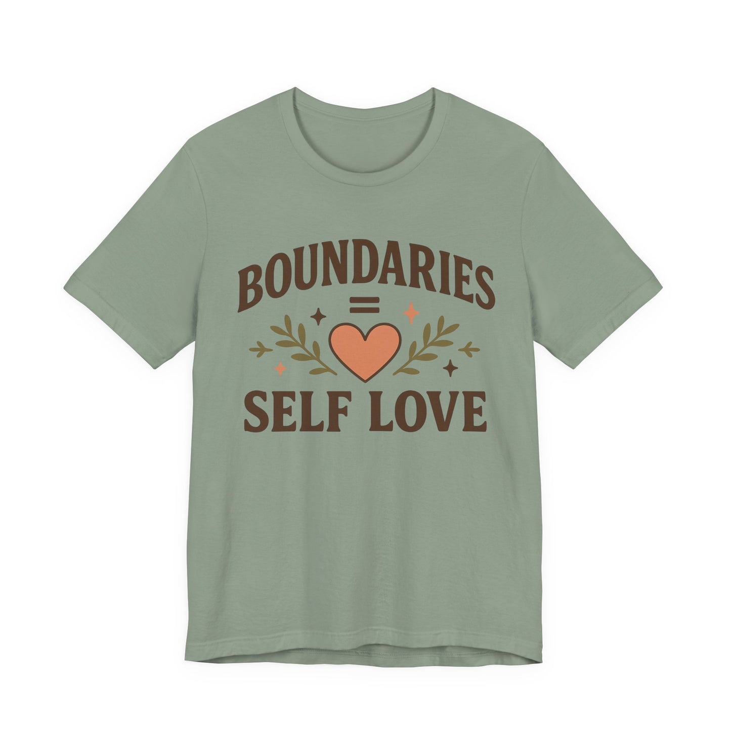 Self Love Boundaries Tee, Unisex Short Sleeve Shirt, Positive Vibe T-Shirt, Gift for Mental Health Awareness, Affirmation Top