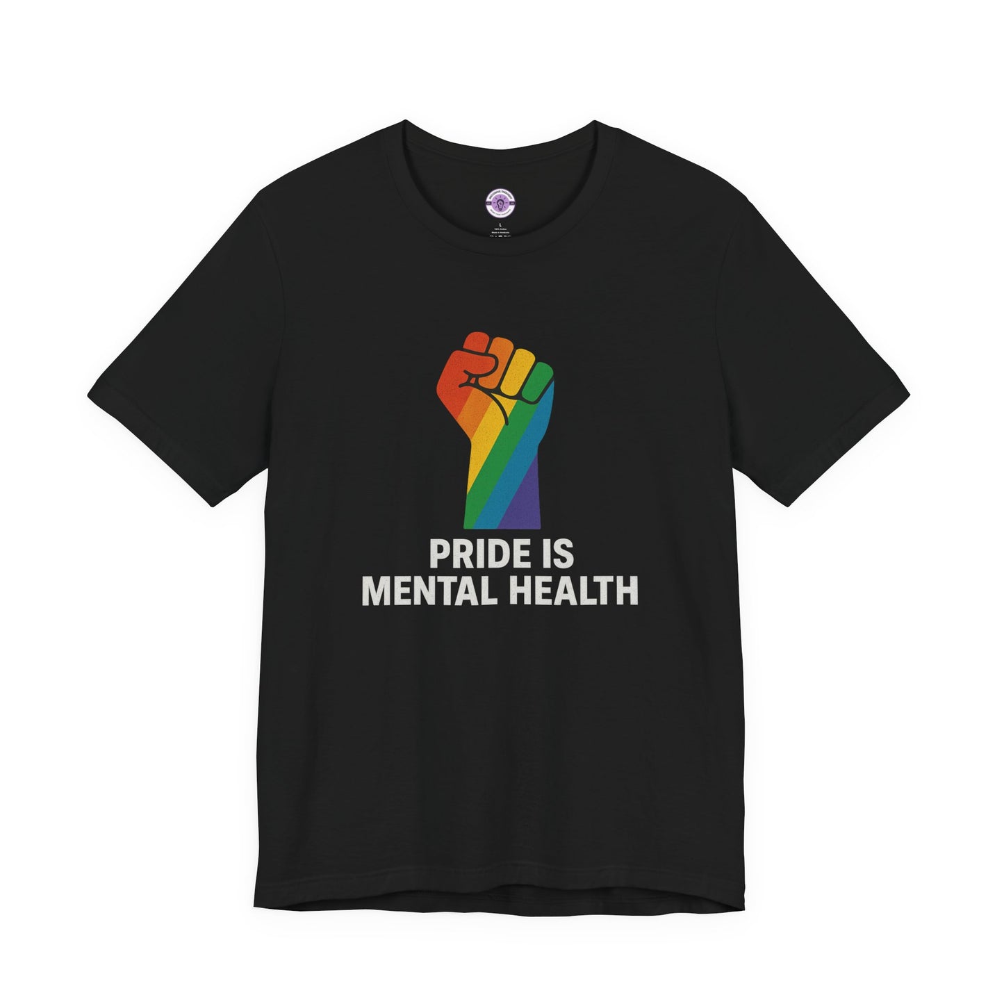 Pride Is Mental Health Shirt, LGBTQ+ Mental Health Awareness Tee, Queer Therapy Shirt, Protest Fist Graphic, Comfort Colors T-Shirt