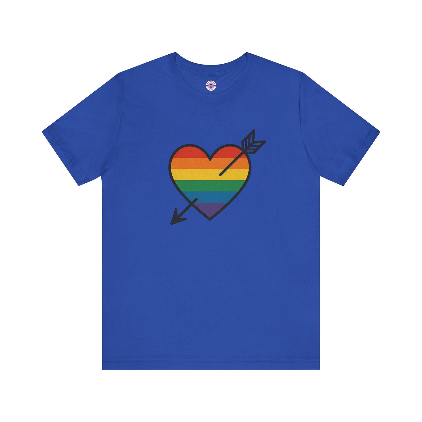 Rainbow Heart Pride Shirt, LGBTQ+ Love Arrow Tee, Queer Affirmation T-Shirt, Minimalist Pride Graphic, Comfort Colors Inclusive Top