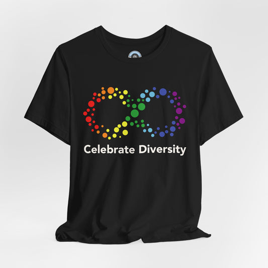 Celebrate Diversity Graphic T-Shirt, Infinity Symbol Tee for Autism Acceptance Month