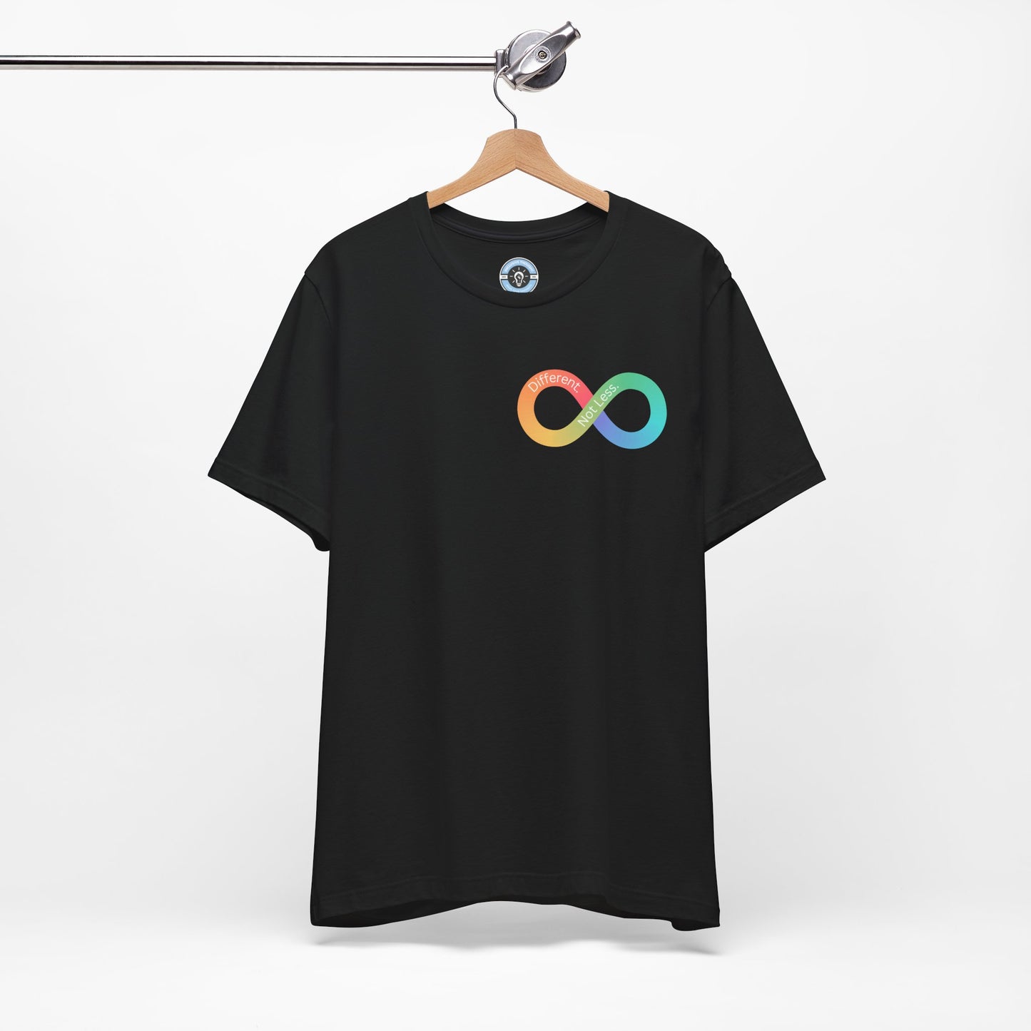 "Different Not Less Shirt" Temple Grandin Quote T-Shirt, Infinity Symbol Tee for Autism Acceptance Month