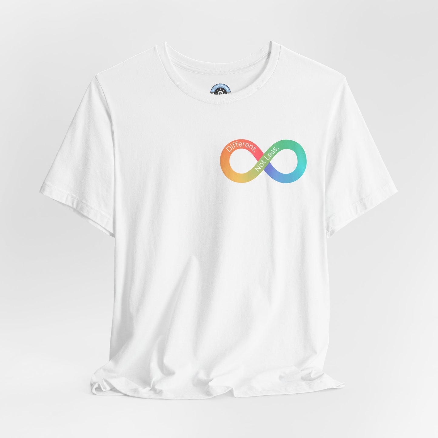 "Different Not Less Shirt" Temple Grandin Quote T-Shirt, Infinity Symbol Tee for Autism Acceptance Month