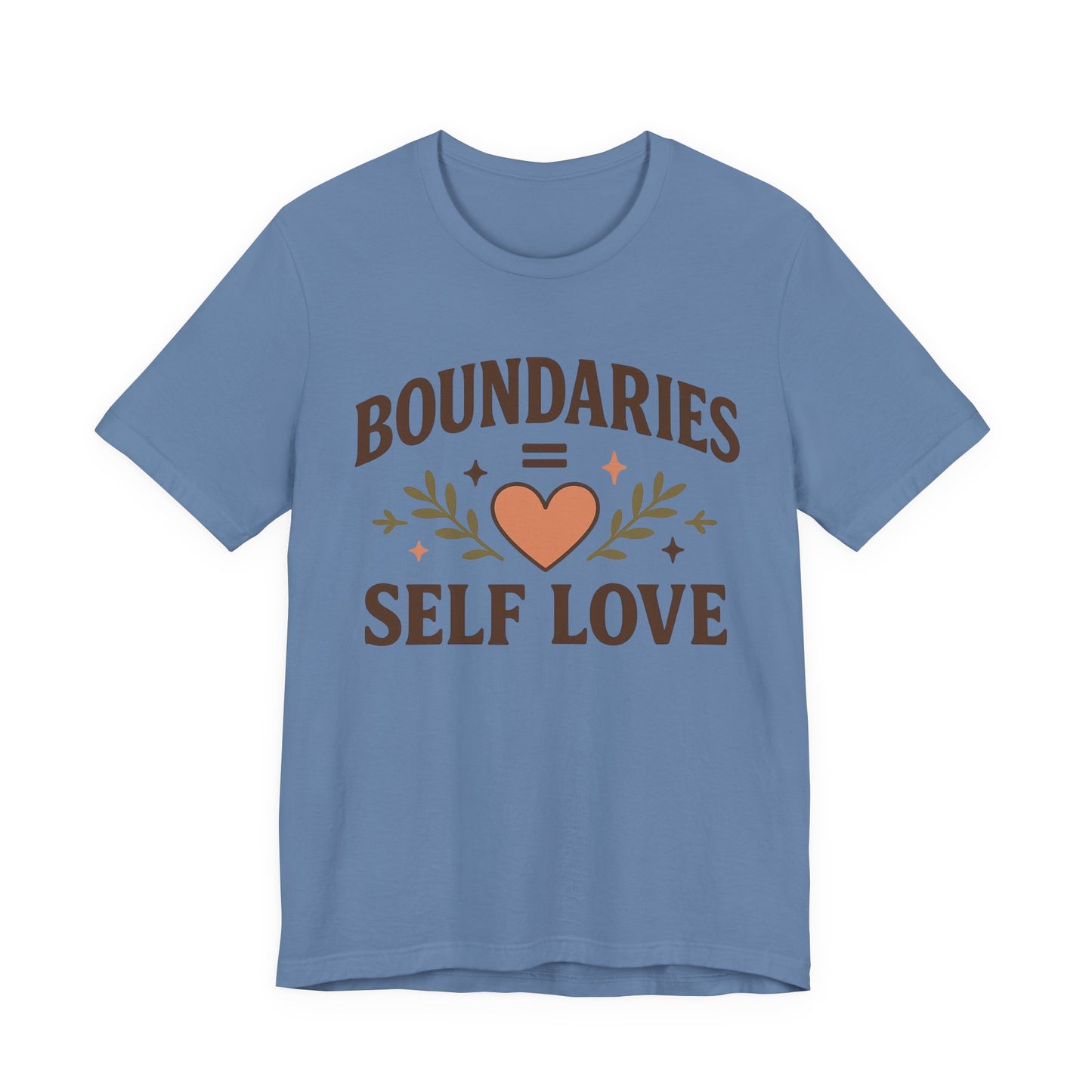 Self Love Boundaries Tee, Unisex Short Sleeve Shirt, Positive Vibe T-Shirt, Gift for Mental Health Awareness, Affirmation Top