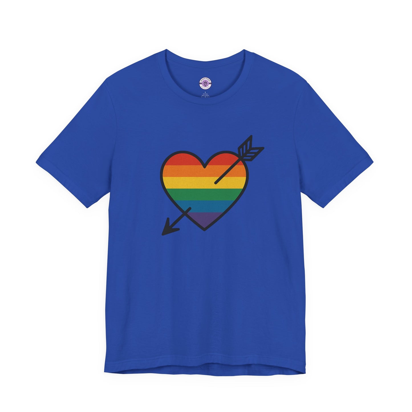 Rainbow Heart Pride Shirt, LGBTQ+ Love Arrow Tee, Queer Affirmation T-Shirt, Minimalist Pride Graphic, Comfort Colors Inclusive Top