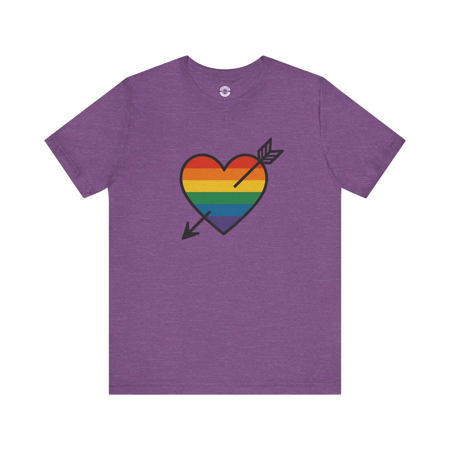 Rainbow Heart Pride Shirt, LGBTQ+ Love Arrow Tee, Queer Affirmation T-Shirt, Minimalist Pride Graphic, Comfort Colors Inclusive Top