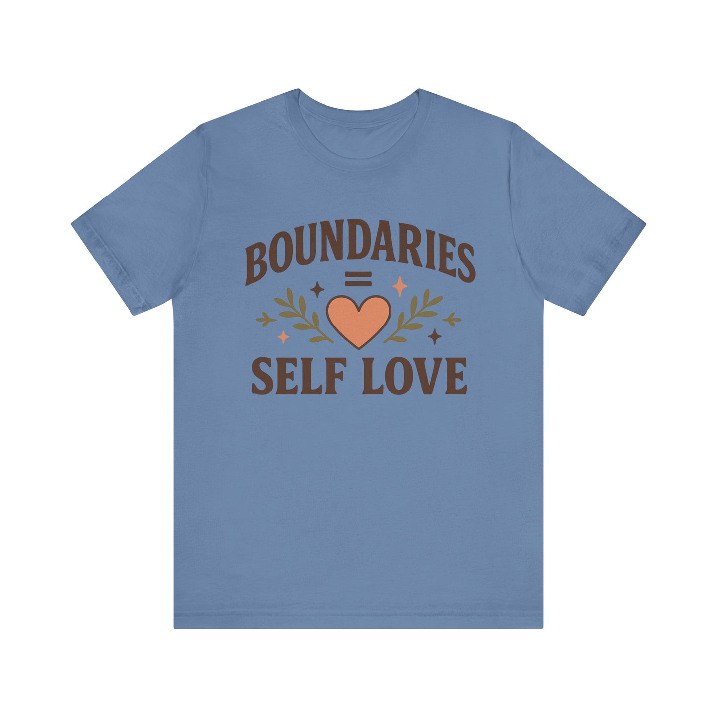 Self Love Boundaries Tee, Unisex Short Sleeve Shirt, Positive Vibe T-Shirt, Gift for Mental Health Awareness, Affirmation Top
