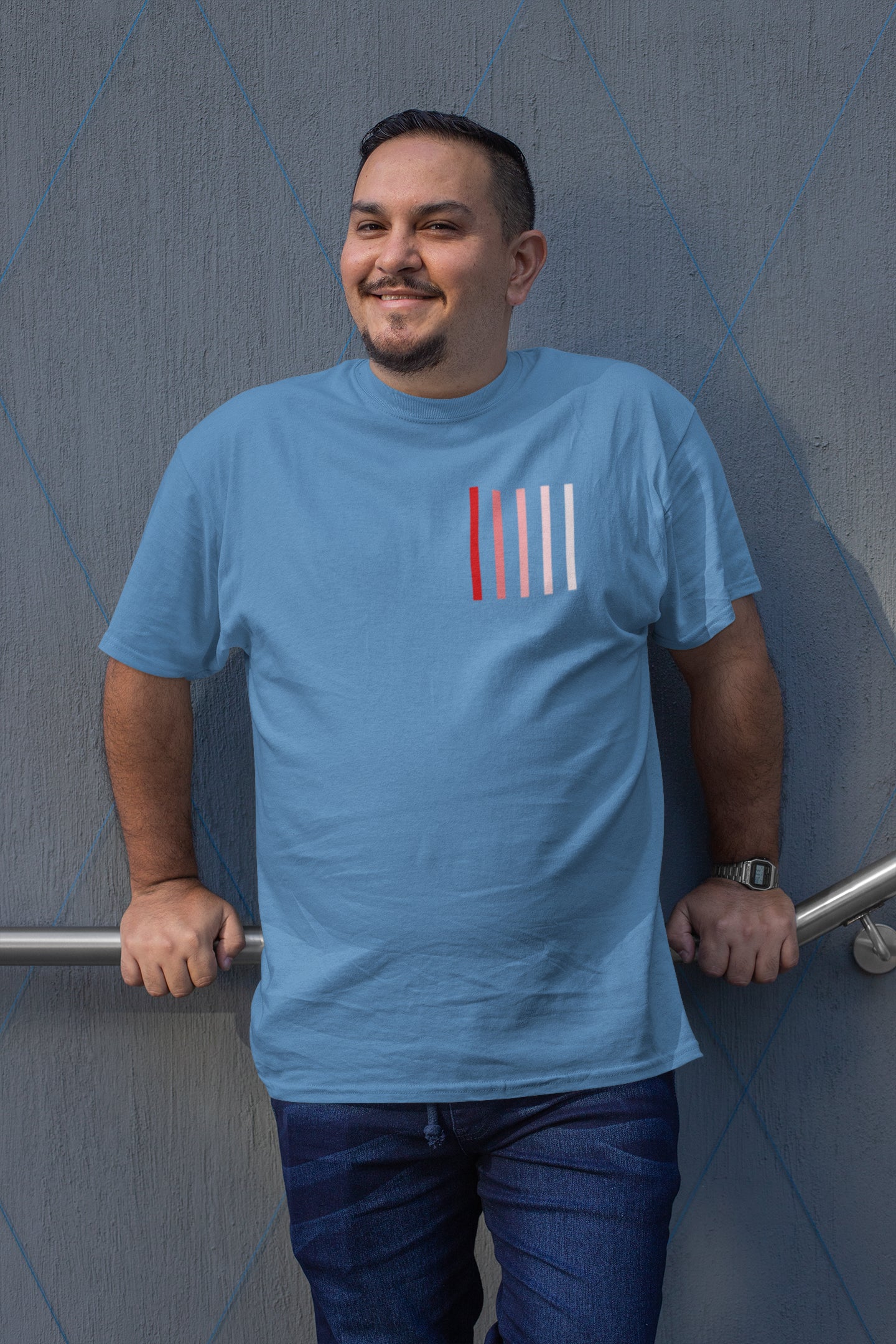 Lines of Healing Graphic Tee - Blue Edition