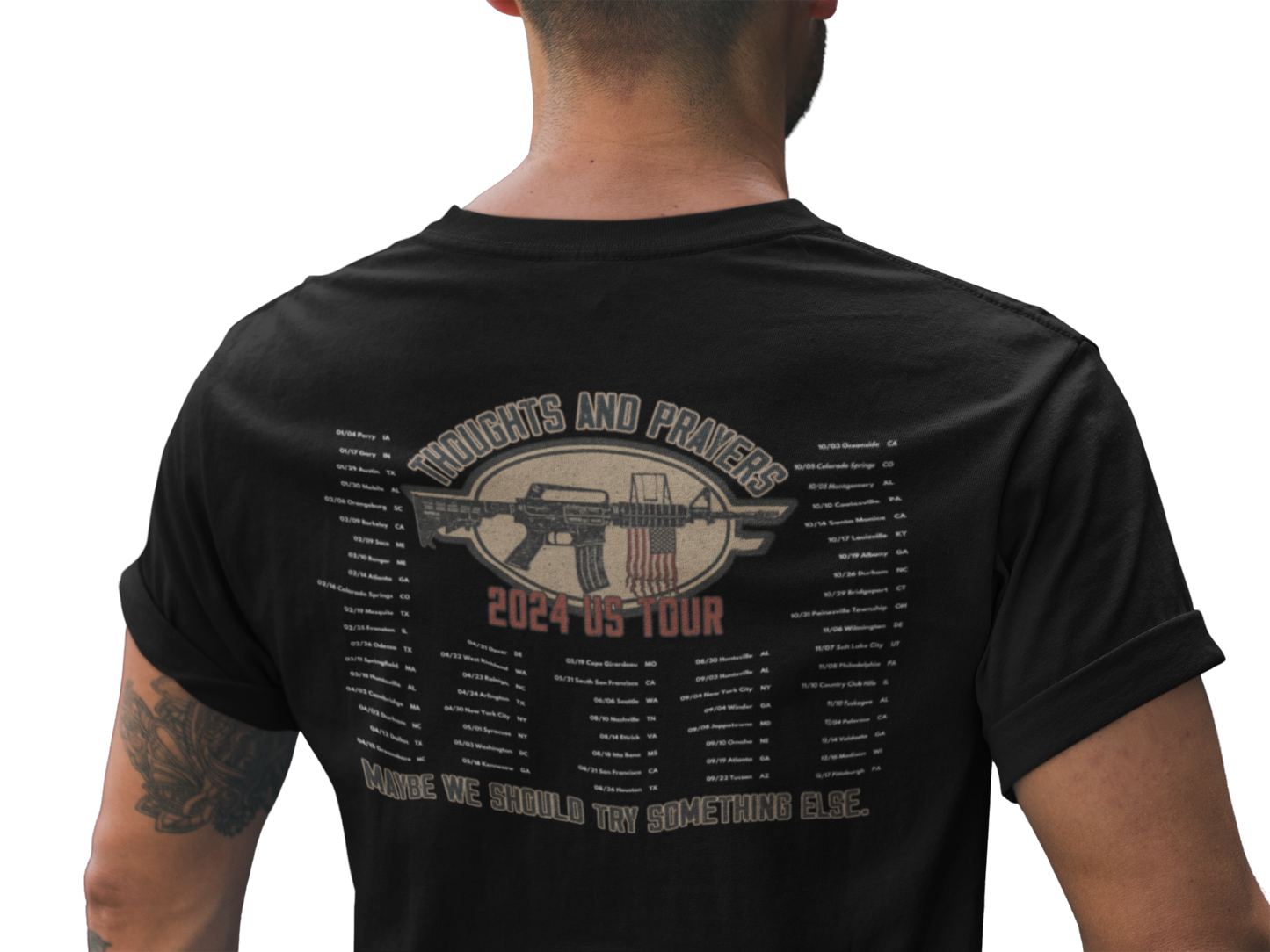 Thoughts and Prayers 2024 US Tour Gun Violence T-Shirt