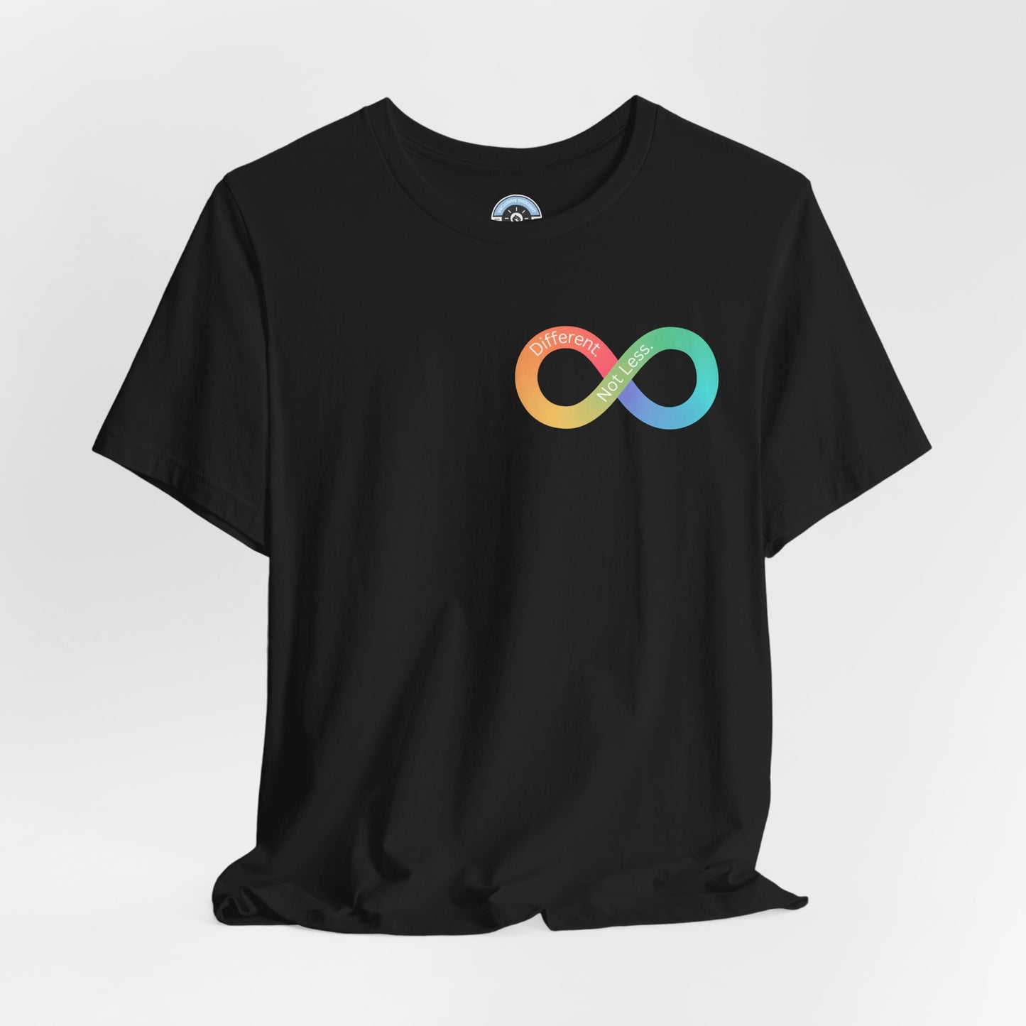 "Different Not Less Shirt" Temple Grandin Quote T-Shirt, Infinity Symbol Tee for Autism Acceptance Month