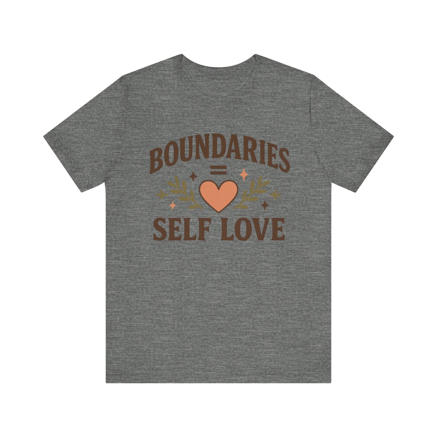Self Love Boundaries Tee, Unisex Short Sleeve Shirt, Positive Vibe T-Shirt, Gift for Mental Health Awareness, Affirmation Top