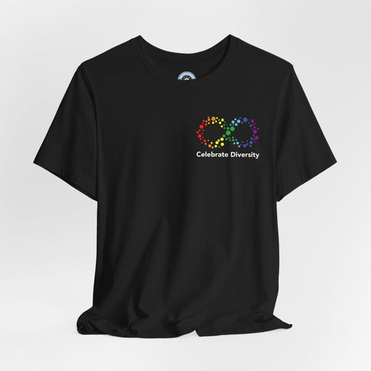 Celebrate Diversity Graphic T-Shirt, Infinity Symbol Tee for Autism Acceptance Month